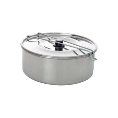 La fiambera de acero inoxidable cuenta con un cierre hermético y sirve para conservar o llevar alimentos de manera ordenada y cómoda, en especial comida ya cocinada.