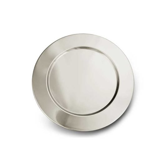 El plato base o bajoplato fabricado en acero inoxidable se utiliza para el servicio de mesa, por lo general en ocasiones especiales. Además de ser una pieza decorativa, su función es la de preservar el mantel de posibles manchas al apoyar los cubiertos. El plato base o bajoplato fabricado en acero inoxidable se utiliza para el servicio de mesa, por lo general en ocasiones especiales. Además de ser una pieza decorativa, su función es la de preservar el mantel de posibles manchas al apoyar los cubiertos.