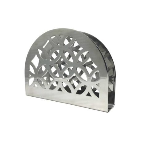 El servilletero círculos está fabricado en acero inoxidable, un material que brinda un elegante acabado brillante además de una gran resistencia. Es perfecto para colocar las servilletas en el hogar, restaurantes, cafeterías y comedores.